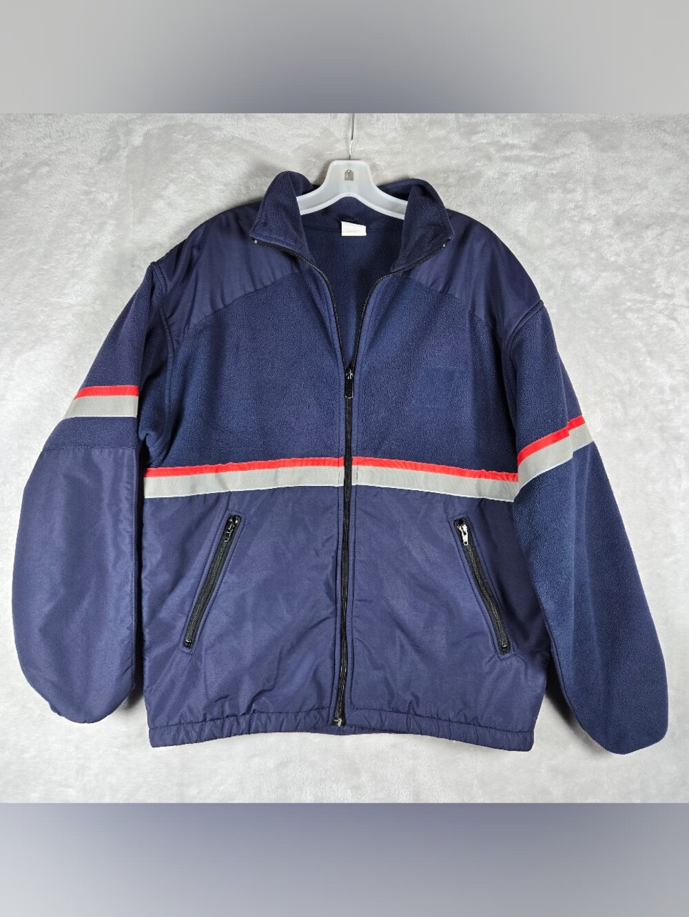 Brookfield USPS United States Postal Service Fleece Jacket Mens Size Medium Blue
